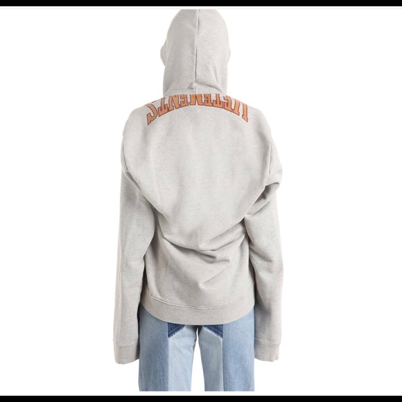 Vetements logo printed hooded cotton sweatshirt - Picture 2 of 3